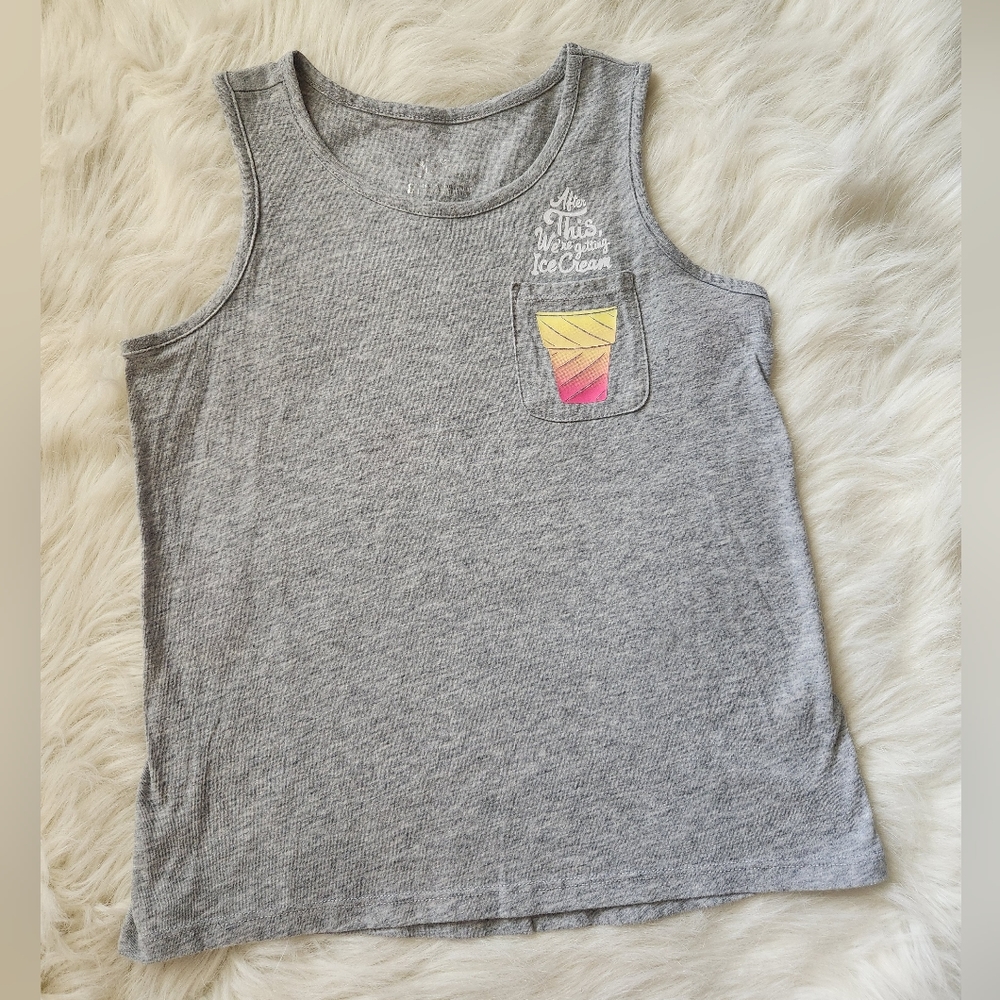 3/$15 Girls Justice "After this, we are getting ice cream" Tank size 8